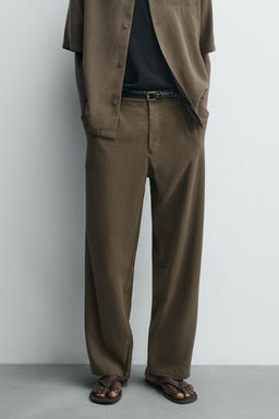 PANTAL?N FLUIDO RELAXED FIT / Marr?n / Topo - Zara фото 2