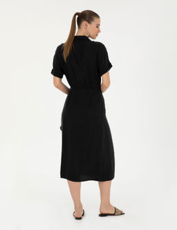 Siyah Comfort Fit Dokuma Elbise - Pierre cardin фото 4