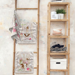 Кухонный комплект "Девочки-3": полотенце вафельное 50х60см - набор 2шт, "Домашняя мода" (Россия)