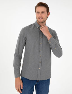 Gri Slim Fit Uzun Kollu G_mlek