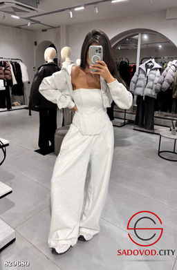 Корсет + брюки палаццо + худи на молнии