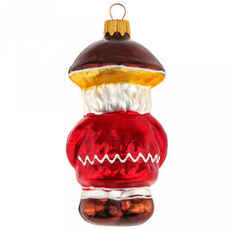 Елочная игрушка фигурка стеклянная Грибок - лесовичок, ручная художественная роспись, подарочная упаковка (Россия) - Домашняя мода фото 2