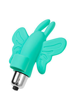 Вибронасадка-бабочка на палец Eromantica Butterfly, силикон, мятная, 10 см  фото 6