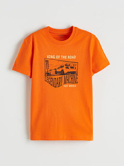Bisiklet Yaka Bask?l? Erkek ?ocuk Ti??rt