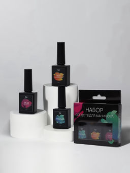 Набор для ногтей, 3 средства: праймер, база, топ, 10 мл - Qf фото 3