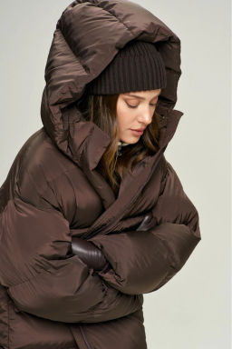 Пуховик удлиненный Brown - Erist store фото 5