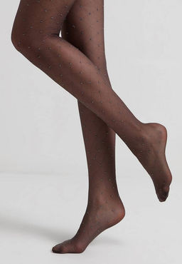 Колготки фантазийные CONTE Колготки с рисунком ромбы и горошком из люрекса LUSSO grafit  фото 3