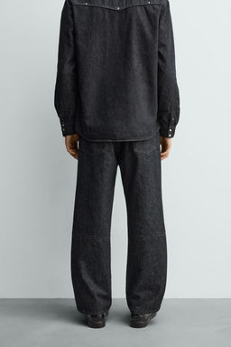 STUDDED STRAIGHT-LEG JEANS - Zara фото 3