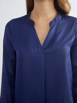 Ka??k Yaka Saten Bluz