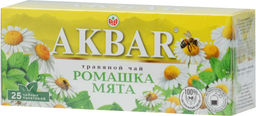AKBAR. Травяной. Мята, ромашка карт.упаковка, 25 пак.