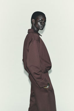 PLEATED FLEECE BOMBER JACKET - Zara фото 4
