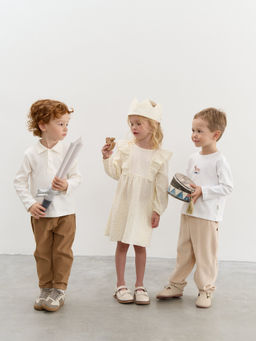 Лонгслив с воротником поло Экрю 0+ - Bungly фото 3