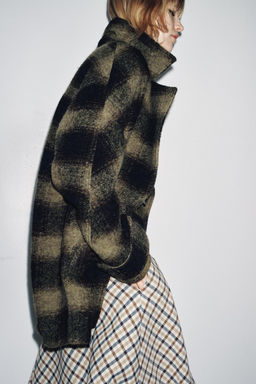 CHECK WOOL BLEND COAT ZW COLLECTION LIMITED EDITION