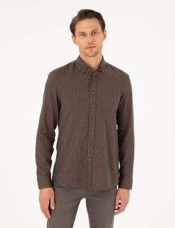 Kahverengi Slim Fit Uzun Kollu G_mlek