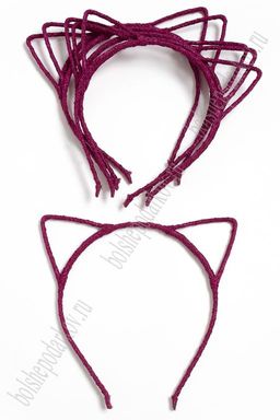 Ободки "Ушки" 5 мм ткань с люрексом (10 шт) SF-1128, фукси