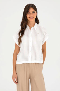 U. S. Polo Assn / Женская белая рубашка с коротким рукавом