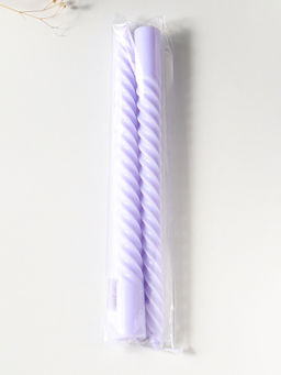 Цена за 2 шт. Свеча витая 25 см (набор 2 шт) 57 гр, 5 ч, цв. лаванда