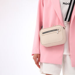 Сумка женская кросс-боди TEXTURA на молнии, 19×7×15 см, бежевая