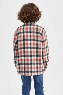 Фланелевая рубашка с длинным рукавом для мальчика - Defacto фото 7