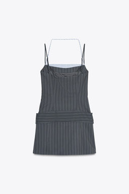 CONTRAST PINSTRIPE DRESS - Zara фото 8