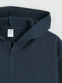 Kap??onlu Erkek ?ocuk Fermuarl? Sweatshirt