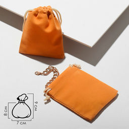 Цена за 50 шт. Мешочек бархатный, 7×9 см, оранжевый