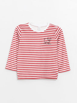 Bisiklet Yaka ?izgili Erkek ?ocuk Pijama ?st