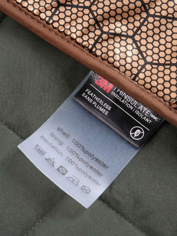 Куртка женская гибридная стёганая с капюшоном с графеновой подкладкой цвета хаки 9622_1Kh