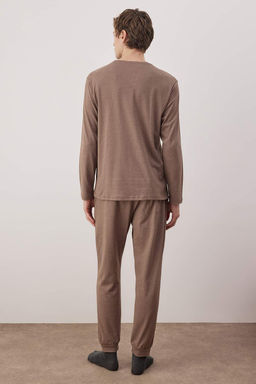 TRENDYOL MAN Yesil Regular Fit Bask?l? Orme Pijama Tak?m? TMNAW24PT00037 - Trendyolmilla фото 13