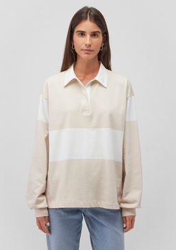 Cizgili Polo Tisort - Mavi фото 3