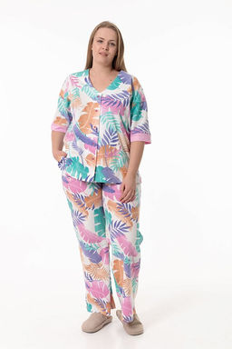 Пижама рубашка и брюки М325384рм розовый/ментол - Елена фото 7