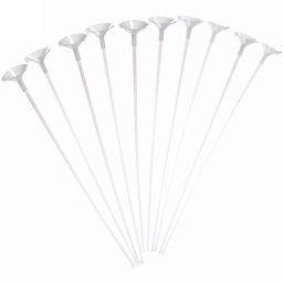 Цена за 2 шт. Набор палочек для шариков воздушных с держателем, 42 см (10 шт), белый