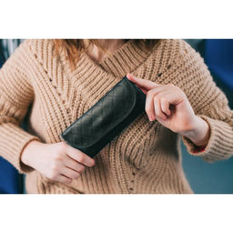 Набор кистей для макияжа SMOKY, 7 шт., футляр с кнопкой, чёрный