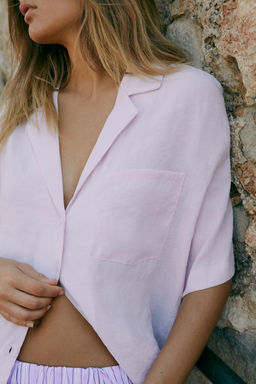 FLOWING SHIRT WITH POCKET - Zara фото 4