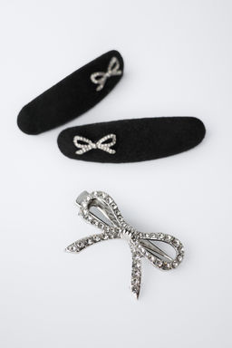 3-PACK OF SHINY BOW HAIR CLIPS - Zara фото 2