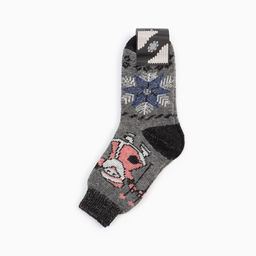 Носки новогодние мужские шерстяные «Дед мороз», цвет серый, размер 27