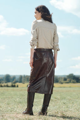 LIMITED EDITION 100% LEATHER STRAIGHT SKIRT - Zara фото 3