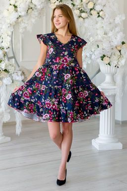 Платье женское из кулирки Люси малиновый колос - Амадэль фото 4