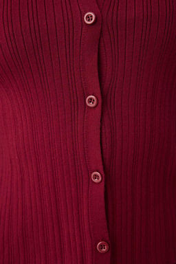 Bordo 2li Fitilli Premium/Ozel Iplikli Yumusak Dokulu Triko H?rka-Bluz Tak?m TWOAW26HI00003