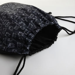 Мешок для обуви Коты, 32*0,5*40 см, отд на шнурке, черный - Simaland фото 3