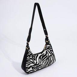 Сумка женская текстильная, 20×23×5.5 см, зебра