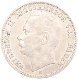 Монета 3 марки 1910 года G Германия (Баден)