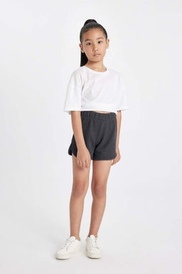 Вафельные шорты для девочек - Defacto фото 2