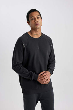 DeFactoFit Тканевый свитшот для дайвинга со стандартным кроем и круглым вырезом  фото 6