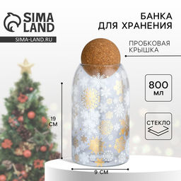 Банка для хранения новогодняя «Чудесное время», 800 мл