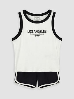 Los Angeles Bask?l? K?z ?ocuk ?ortlu Pijama Tak?m?