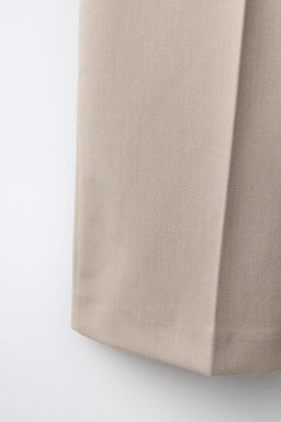 PANTAL?N WIDE LEG CINTURILLA DOBLE / Beige claro - Zara фото 4