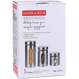 31023 Набор банок 3 предм.стек+мет.MB (х8) - Mayer&boch фото 3