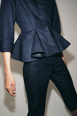 PANTAL?N CAPRI DENIM ZW COLLECTION / Azul - Zara фото 2