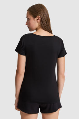 Kad_n Siyah Bisiklet Yaka Basic Ti__rt - U.s. polo assn фото 6